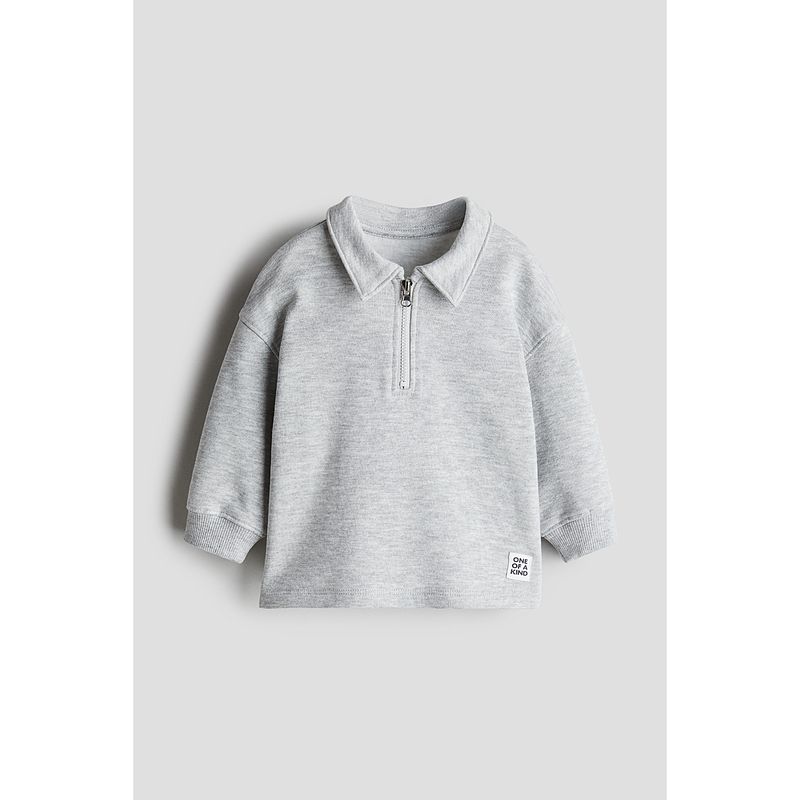 

Детская одежда HM Осень 2025 Новое поступление Толстовки на молнии поло 1265605 Light gray 100/56
