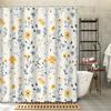 1Pc Printed Farmhouse Country Style Modern Small Fresh Floral Plant Pastoral Yellow Flower Shower Curtain Bathroom Decoration