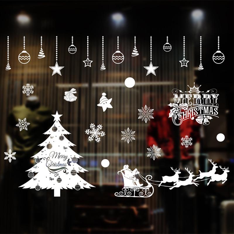 72x54CM White Christmas Static Cling Window Decal