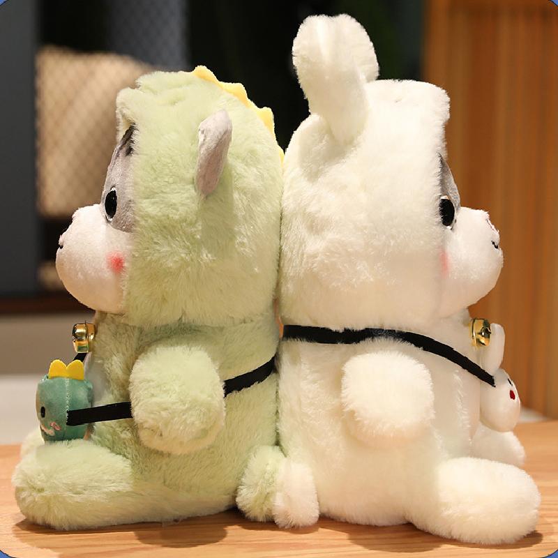 Cat Dress Up Turn Animal Rabbit Dinosaur Crossbody Bag Kitten Plush Toy Stuffed Doll Kid Gift