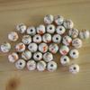 30pcs/set Flowers Printed Loose Beads Creative Chinese Style Beads  Woven Necklaces