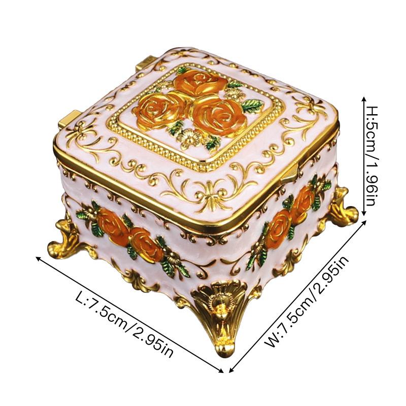Европа Изысканная Шкатулка для Украшений с Розами Ретро Домашняя Эмалированная Шкатулка для Украшений Креативная Настольная Шкатулка для Хранения Украшений