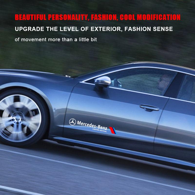 2ks Samolepka 3D odznak nálepka dekorace na boční dveře auta Pro Mercedes Benz AMG W212 W205 W246 W177 W176 W213 GLC GLE GLS ML Vítejte Laserová projekční lampa