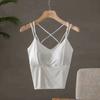 Ice SilkTank Top Brustpolster Neckholder Crop Tops Damen Sommer Camis Rückenfreies Camisole Fashion Tube Lady Ärmelloses Cropped Vest