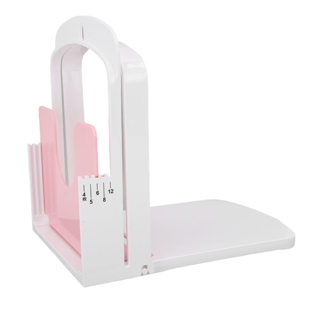 Pink and White Bread Toast Cutter 5 Thicknesses Mode Bread Slicer Guide Space Saving