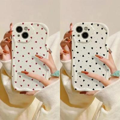 Puzdro pre IPhone 15 14 Pro Max 11 13 12 Mini XR 8 7 Plus X XS SE 2020 2022 Kryt Love Heart 3D Vlnitý Zakrivený Okraj Mäkký Priehľadný TPU