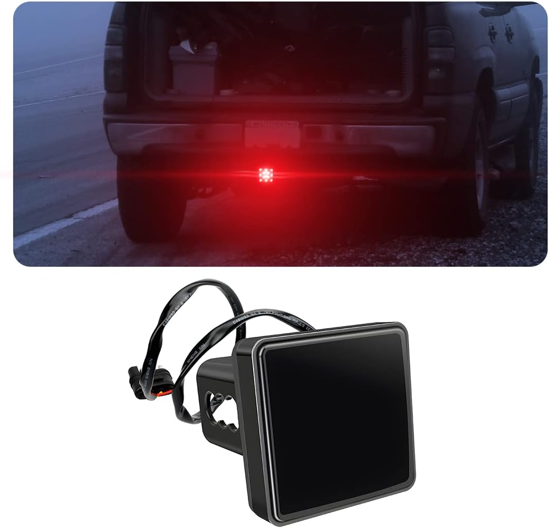 

1X Smoked /Red Lens 15-LED Tow Hitch Receiver Brake Tail Light w/Strobe Feature For Truck SUV Trailer Equipped Class 3/4/5 2Inch чёрный