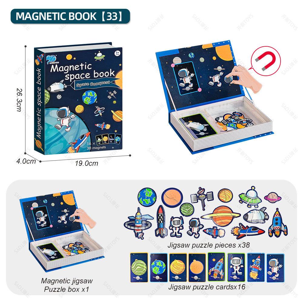 Neues Interessantes DIY-Puzzle für Kinder Magnetisches Zauberbuch-Serie Magnetischer Aufkleber für Kinder Spielzeug für die frühkindliche Bildung Chri