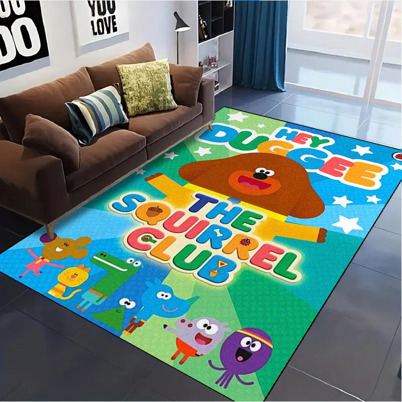 Cartoon Duggee Carpet Rug for Living Room Bedroom Home Sofa Decoration,Kids play Non-slip Floor Mat