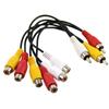 Cable Connectors 3 RCA Male Plug To 6 RCA Female Plug Splitter AV Adapter Cable Device 30cm Video