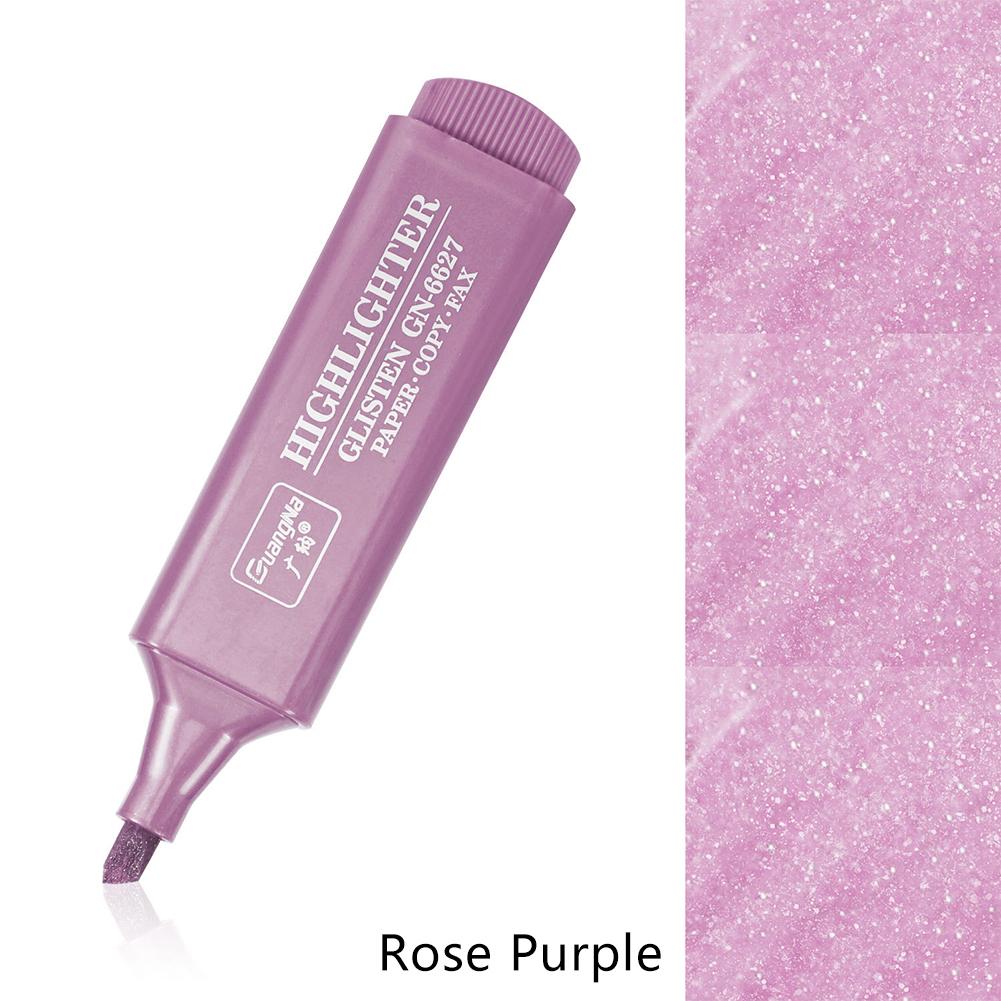 8Colors/set Metallic Highlighter Fluorescent Glitter Markers Note Taking Shining Pen for Journaling Scrapbooking Supplies Drawing Art