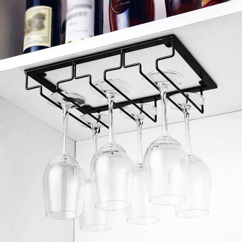 Right Angle Creative Upside Down Wine Glass Rack Kitchen Cup Rack Upside Down Cup Rack Home Wine Cabinet Bar Hanging Cup Rack
