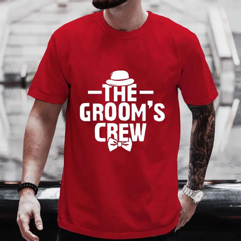 The Groom's Crew Y2k Tops Single Farewell Bachelor Stag Party Streetwear Team Groom Squad Best Man T Shirt Friends Wedding Tees