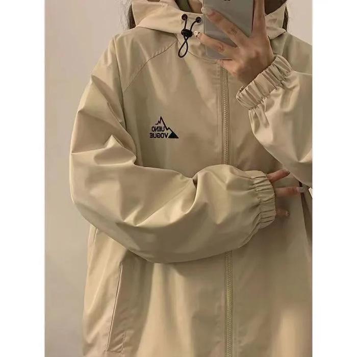 Women s 2024 Retro American Red Windbreaker: Spring/Autumn Loose Petite Baseball Jacket 2XL абрикосовый
