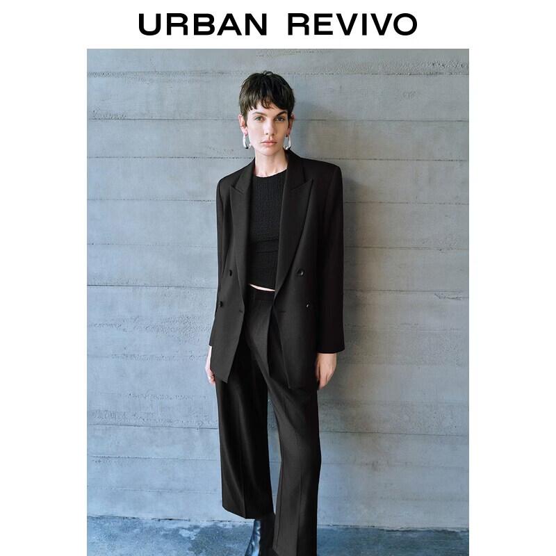 UR Women's Double-breasted Notched Lapel Blazer