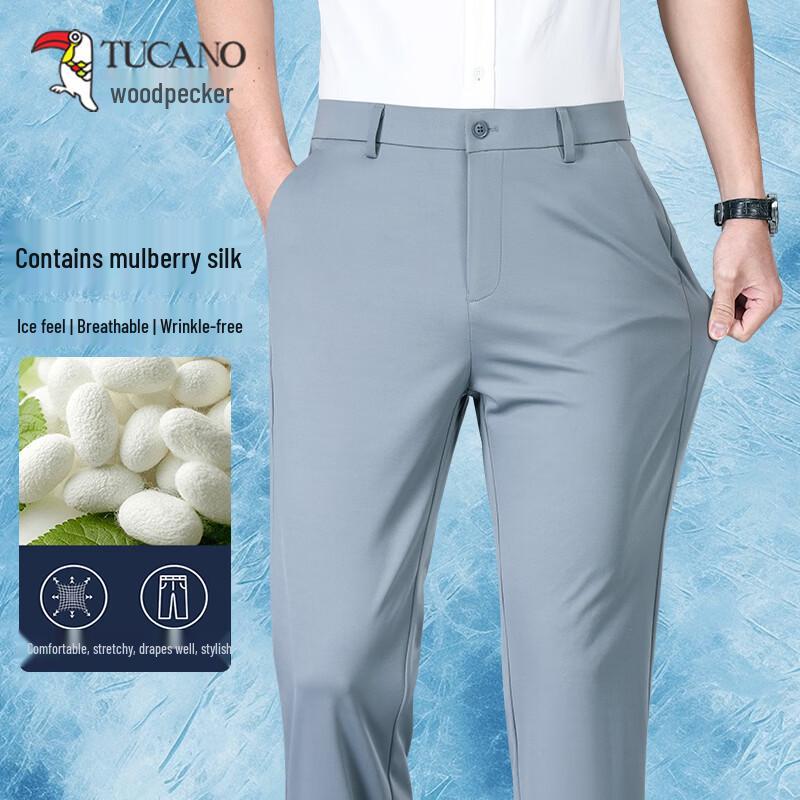 TUCANO Men s Summer Silk Blend Casual Dress Pants 38