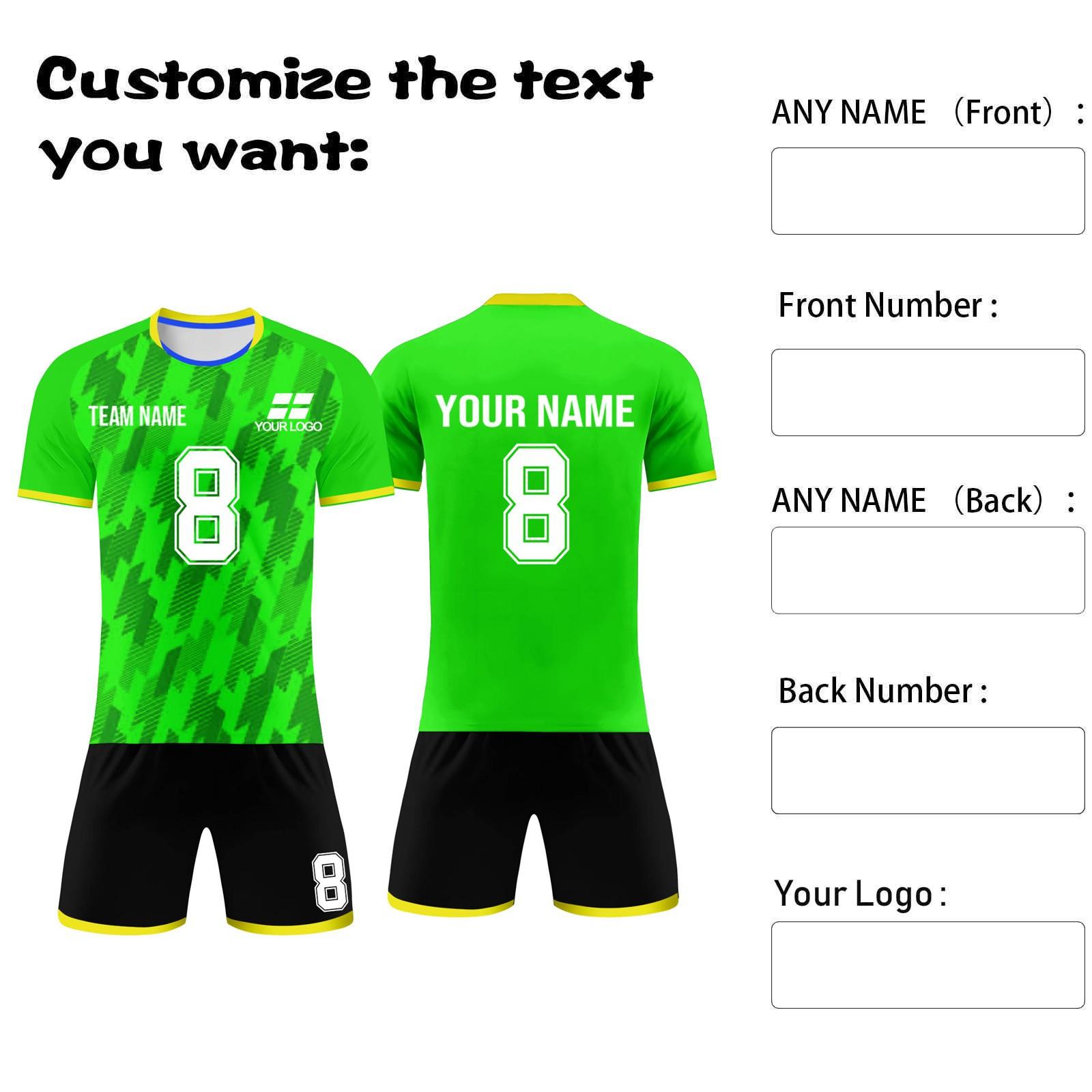 

Personalised Shirts Kit Mens Girls With Name Number Custom Football Jerseys For Boys Training Suit 26