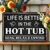 Vintage Humorous Hot Tub Metal Art Plaque Home Decor Spa Relaxation Gift