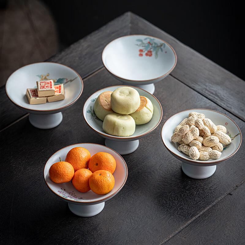 Chinese Ceramic High-Foot Fruit Plate