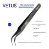 VETUS MCS-15 Black Non-Magnetic Acid/Alkali & Corrosion Resistant Stainless Steel Makeup Eyelash/Nail Tweezers