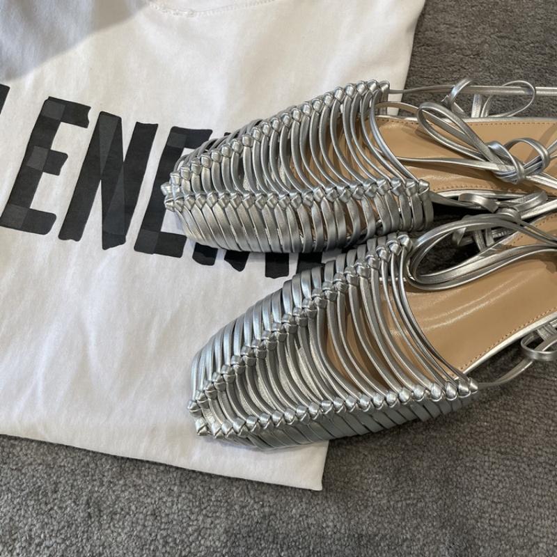 Fashion Sexy Woven Hollow Women Sandals Fashion Strange Style Ankle Strap Flats Ladies Outdoor Party Dress Comfy Soft Women Sandals