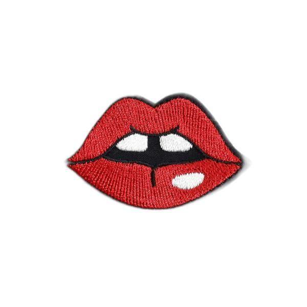 Écusson - MONO QUICK - Bouche - Couleur blanche - Dimensions 5cm x 3cm