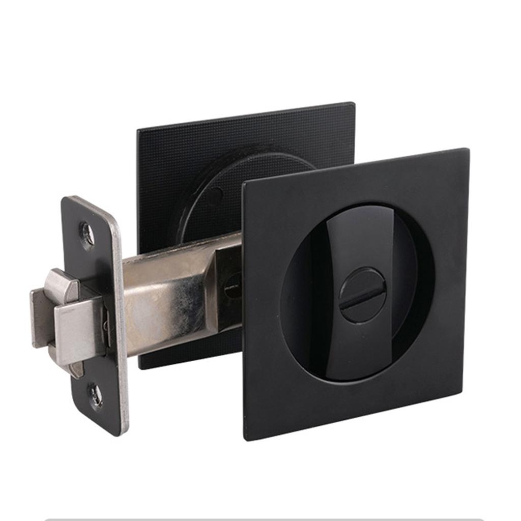 Keyless Squared Pocket Door Lock Easy Installation Zinc Alloy Hook Lock For Living Room