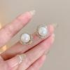 Fashion Imitation Pearl Stud Earrings for Women Twist Wrap Rhinestones Earrings Party Cute Temperament Geometry Zircon Gift