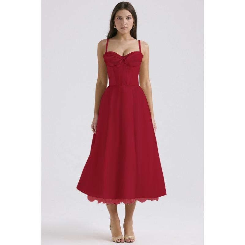 

Платье-подтяжка с цветочным принтом Temperament XL красный