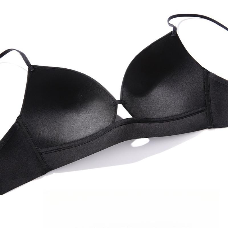 Bezešvá hluboká V tenká nařasená podprsenka bez kostic, pocit nahoty, pohodlná, beze stop