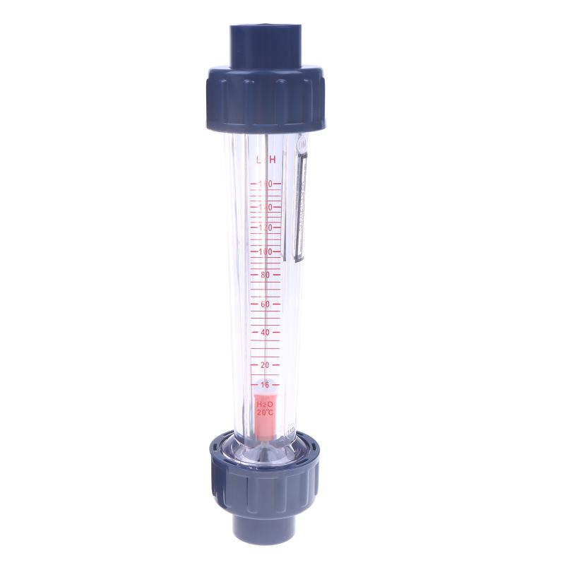 DN15 Short Plastic Flow Meter PVC Rotameter 20mm Bore with Guide Rod, 1/2" NPT Threads for Chemical/Liquid