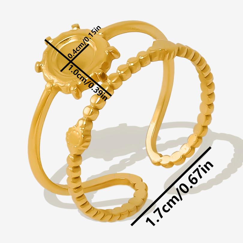 6pcs/lot Gold Plated Stainless Steel Base Rings Settings DIY Blank Knuckle Rings for Women Jewelry Charms Never Fade Wholesale