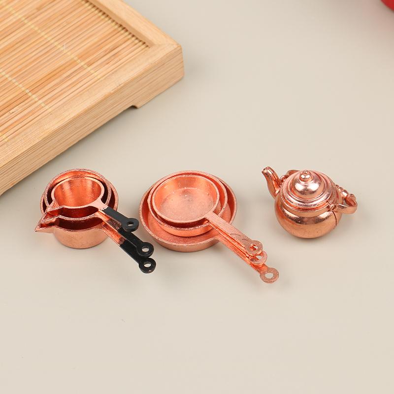 1:12 Miniature Dollhouse Kitchen Cookware Games Designed for Barbie House Utensils Mini Enjoy House Toy Accessories Frying Pan