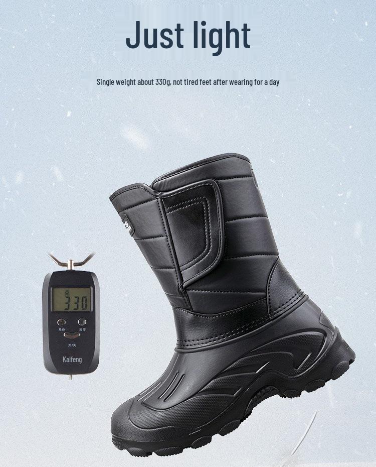 Herren Leichte Wasserdichte Winter Angelstiefel: Warmes Fleecefutter, Rutschfest, Verdickt, Baumwolle bis zur mittleren Wade