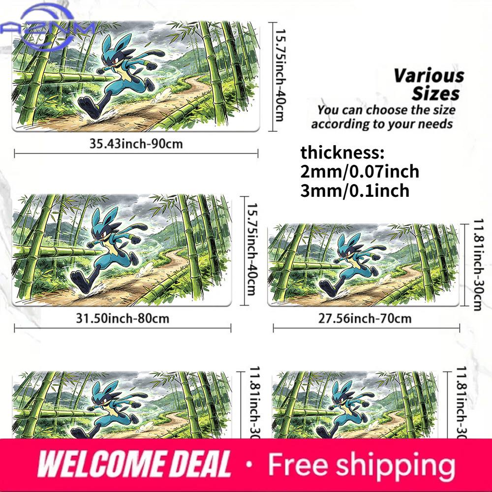 Lucario Bamboo Forest Sprint Gaming Desk Mat NonSlip Washable Mouse Pad 30x80x0.2cm
