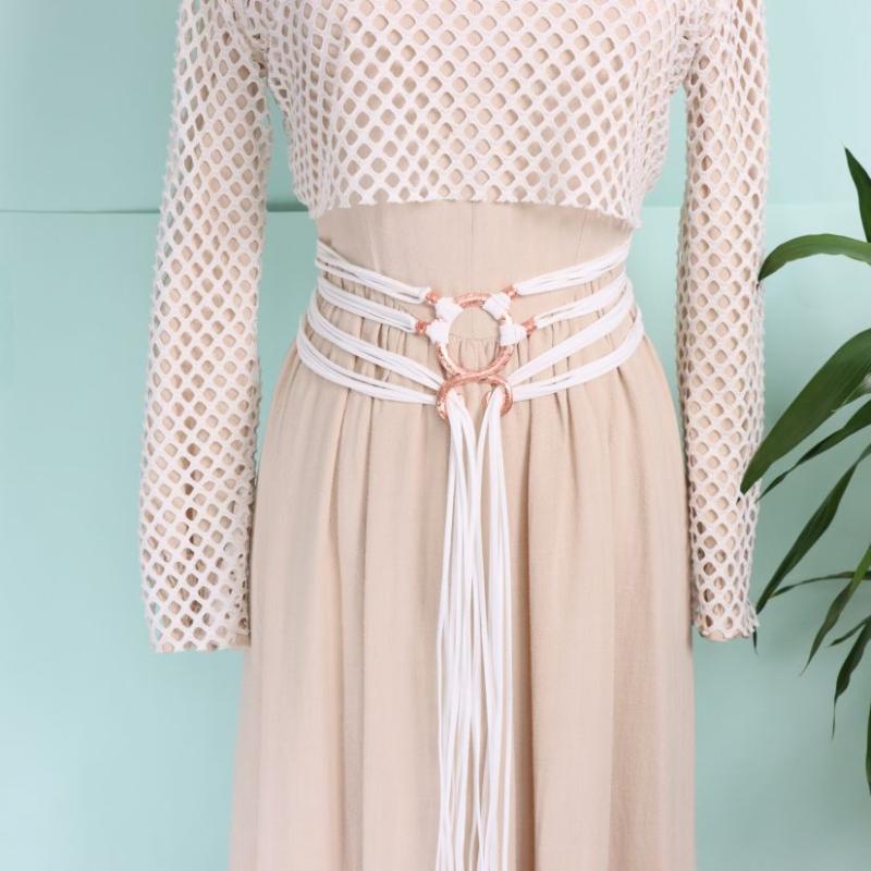 Medieval Long Rope Ring Knotted Belt For Women, Norse Witch Waist Knotted Rope Belt, Viking Renaissance Costume Accessories