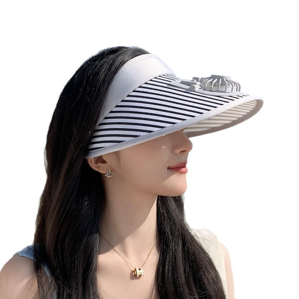 New Summer Sun Protection Hat for Women Sun Hat for Women Summer Sun Protection Rechargeable Fan Empty Top Hat Big Brim Outdoor