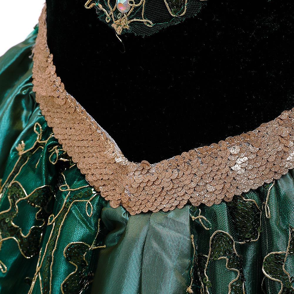 Frozen 2 Princess Anna Green Cosplay Dress for Kids