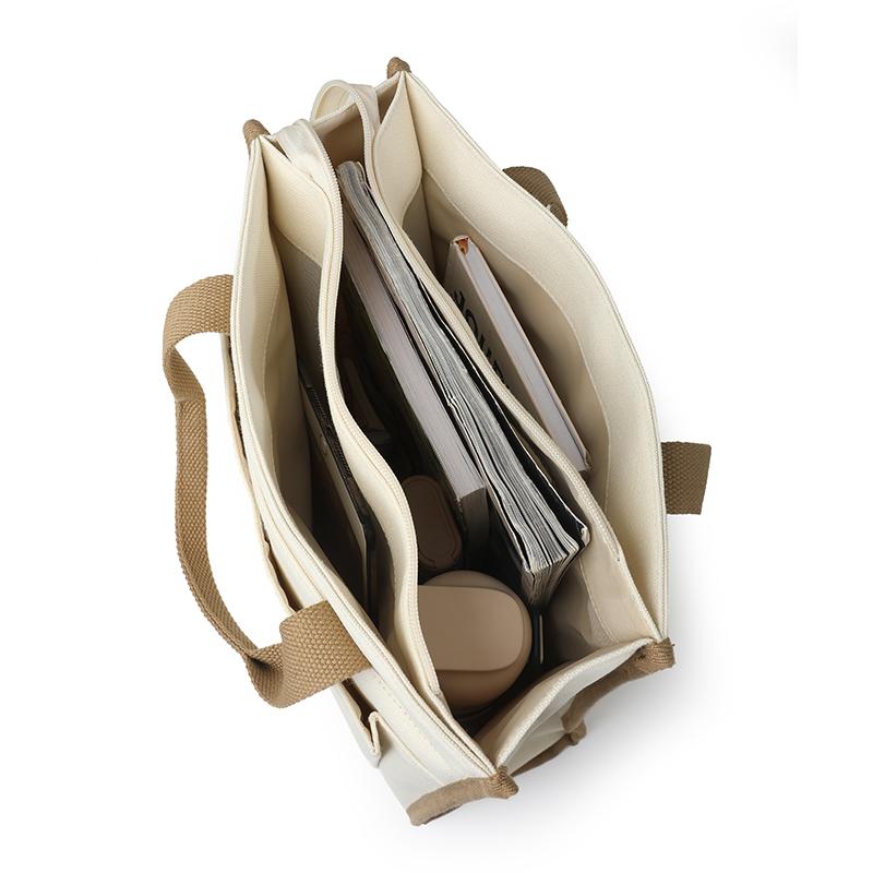 Canvas Bag Women's Large Capacity Multi-Pocket Tote Bag