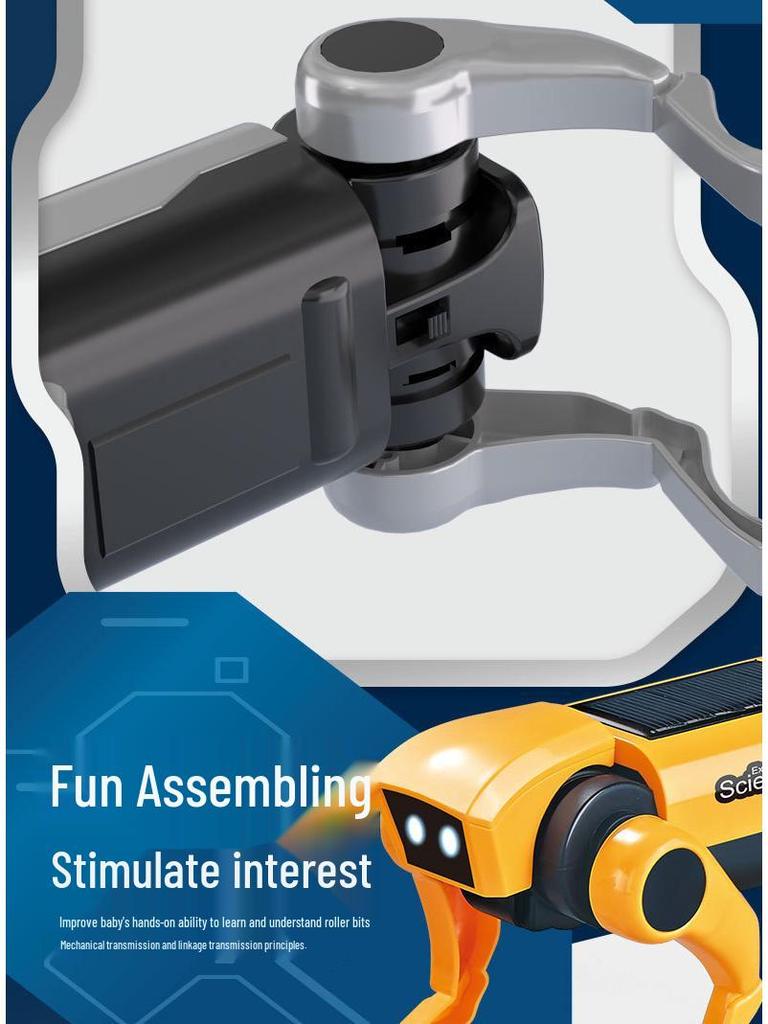 Solar-Powered Remote Control Robot Dog: Children's Educational DIY Quadruped