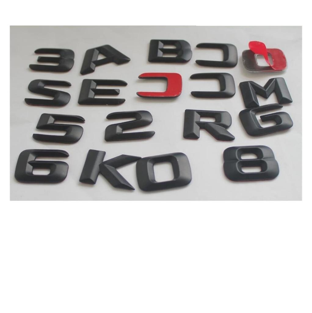 BREAUX 1 Set Matte Black ABS Car Trunk Rear Number Letters Word Badge Emblem
