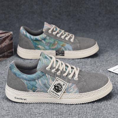 Canvas Men's Shoes Summer Breathable Trend Versatile Sports and Leisure Board Shoes Low-top Soft-soled Student Linen Shoes Trendy Shoes