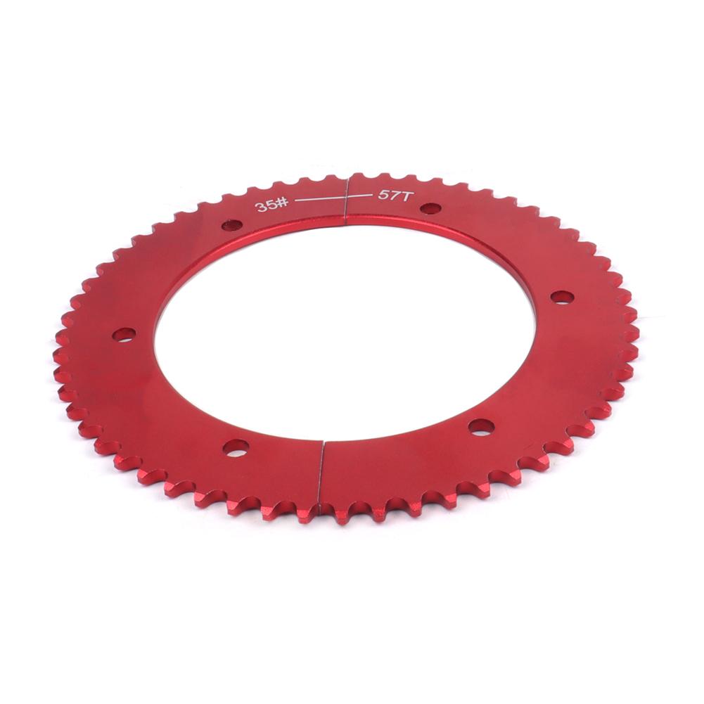 Red 57T 59T Split Sprocket For #35 Chain Go Kart ATV Dirt Pit Bike Motorcycle Accessories