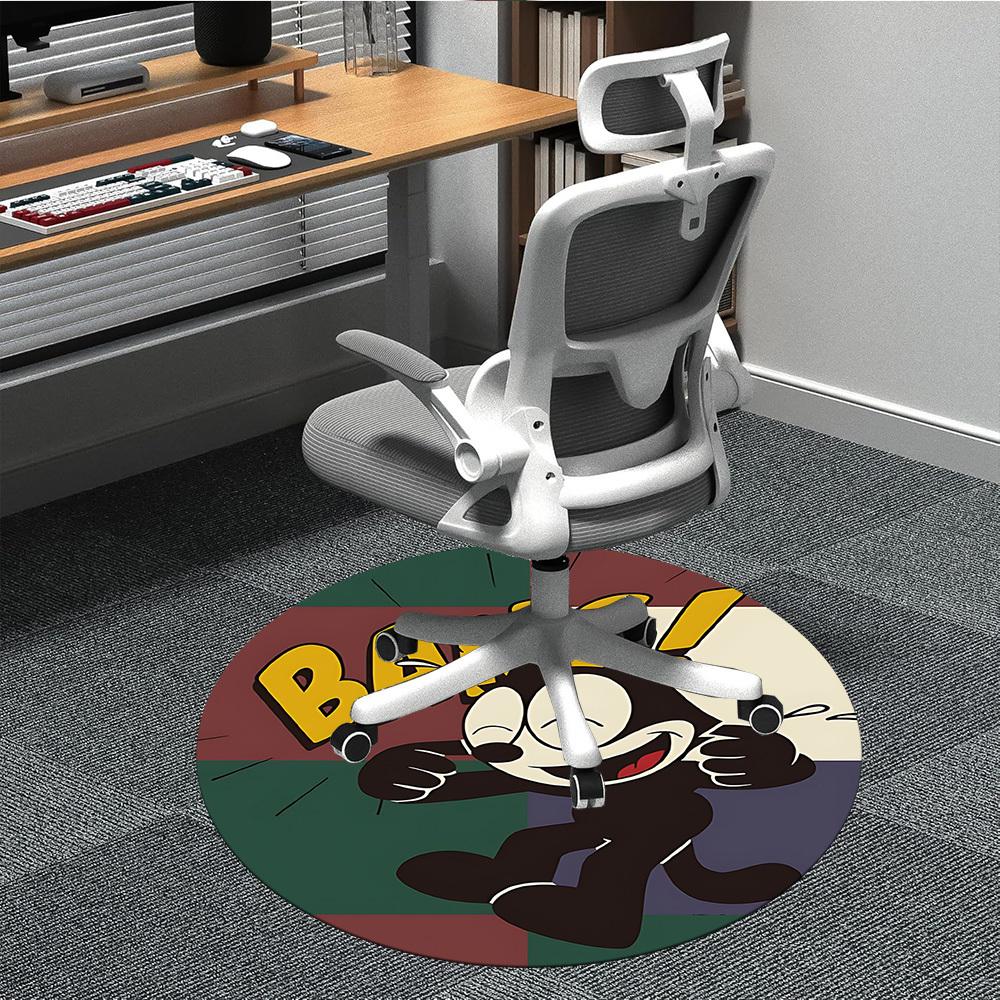 Felix the Cat Office Round Area Rug, Under Office Chairs Bedroom Living Room Home Decor, a1022416 80cm by 80cm