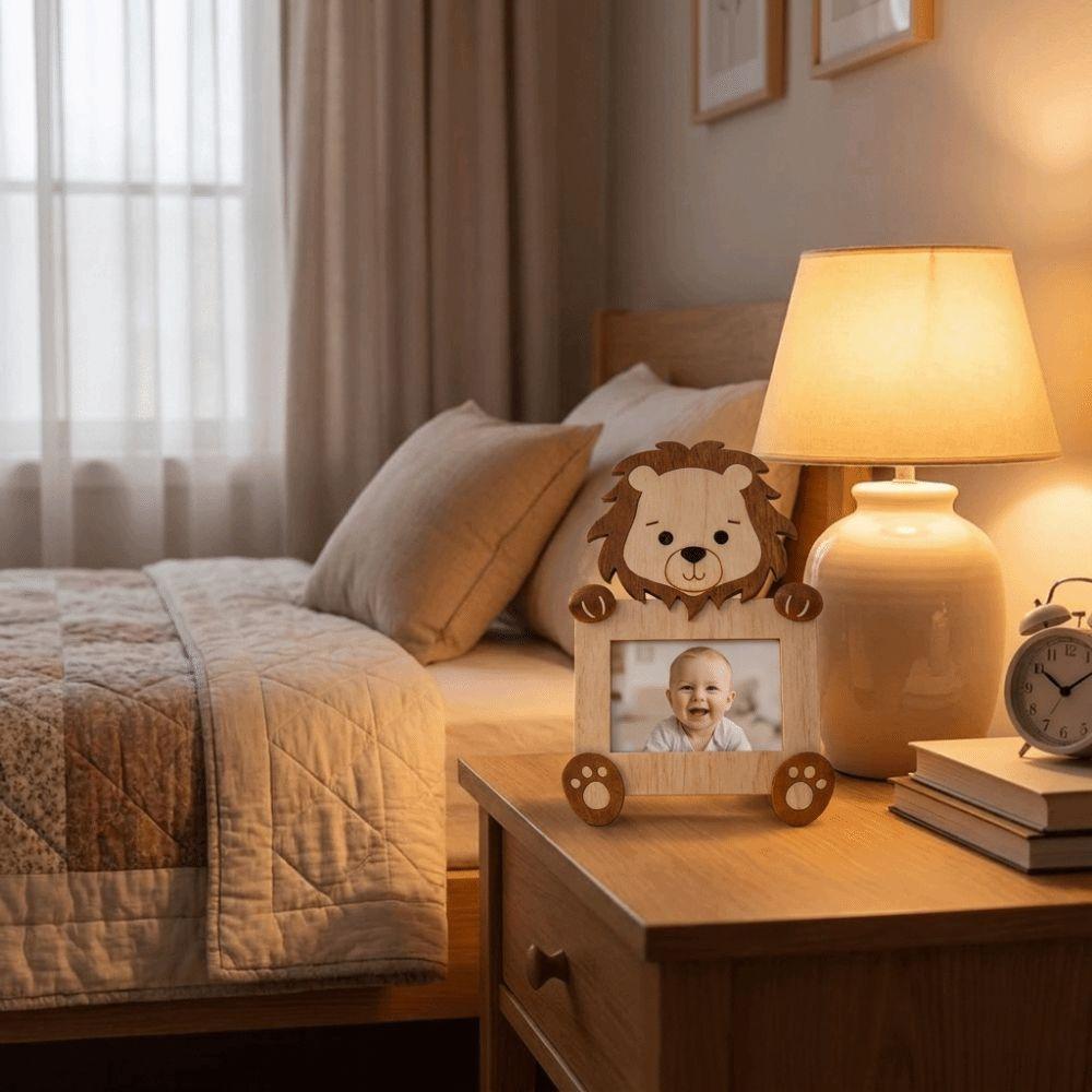 Cartoon Animal Shape Frame Handmade Wooden Photo Frame Creative Picture Display Stand Gift