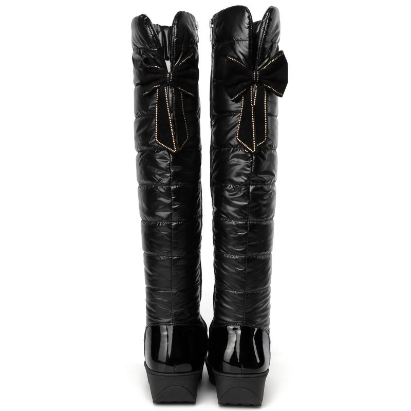 Hot Warm Snow Boots Women Winter Shoes Black Down Over Knee High Boots Female Waterproof Casual Warm Fur Plush Long Boot Mother