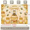 2D Bee Themed Birthday Photography Backdrop Honey Jar Photo Booth Banner