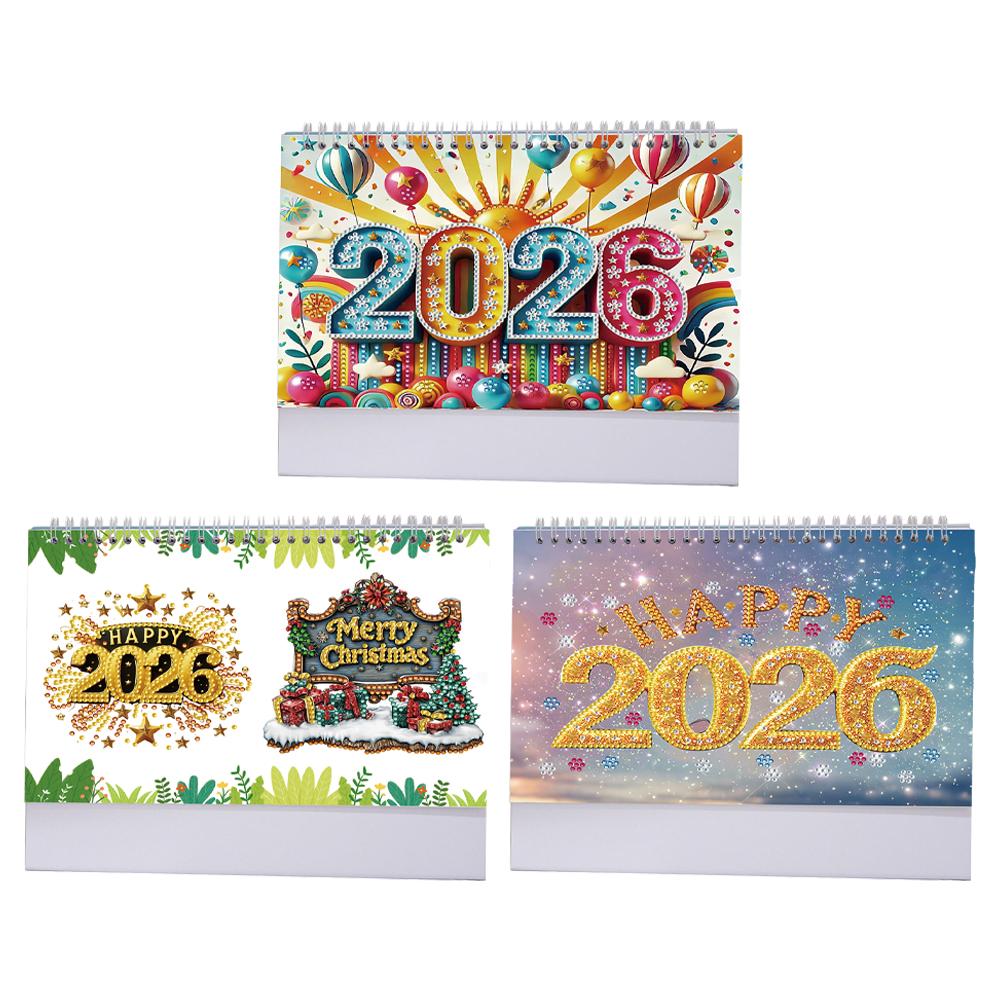 Diamond Painting Paper Calendar DIY Calendar Desktop Ornament Monthly Flip Tabletop Calendar for DIY Crafts Party Gift