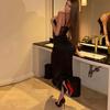 European and American Women's Clothing New Nightclub Spice Girls Low-cut Sexy Lace Splicing Evening Dress Suspender Dress