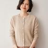 2024 Autumn/Winter Women's Round Neck Cashmere Jacquard Sweater - Versatile Loose Knitwear Cardigan
